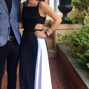 EUC Black and White Formal Dress with Cutouts